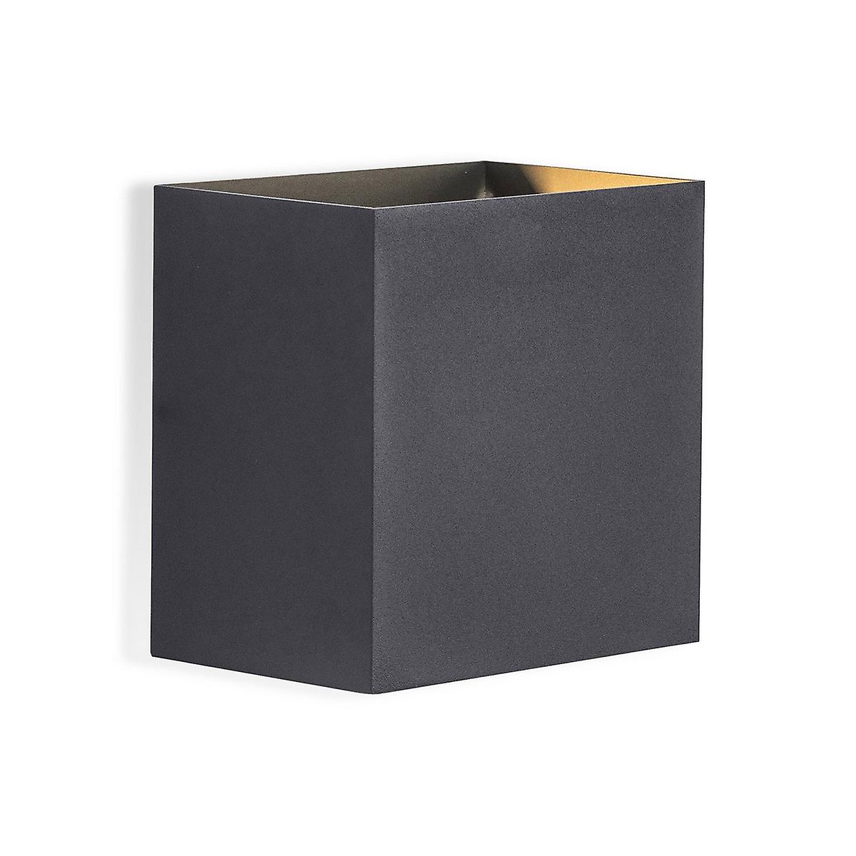 Inspired Mantra Davos XL Square Wall Lamp, 2x10W LED, 3000K, 1830lm, IP65, Anthracite, 3yrs Warranty