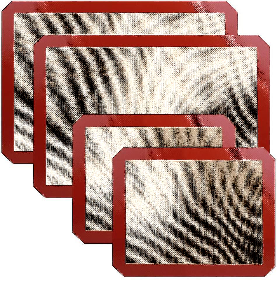 4 Sets Silicone Baking Mats ,16.5"x11.6"&11.5"x8.5",each Size For 2