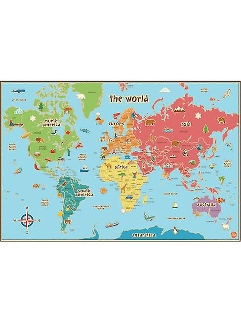 Wallpops Kids Laminated World Map with Dry Erase Pen