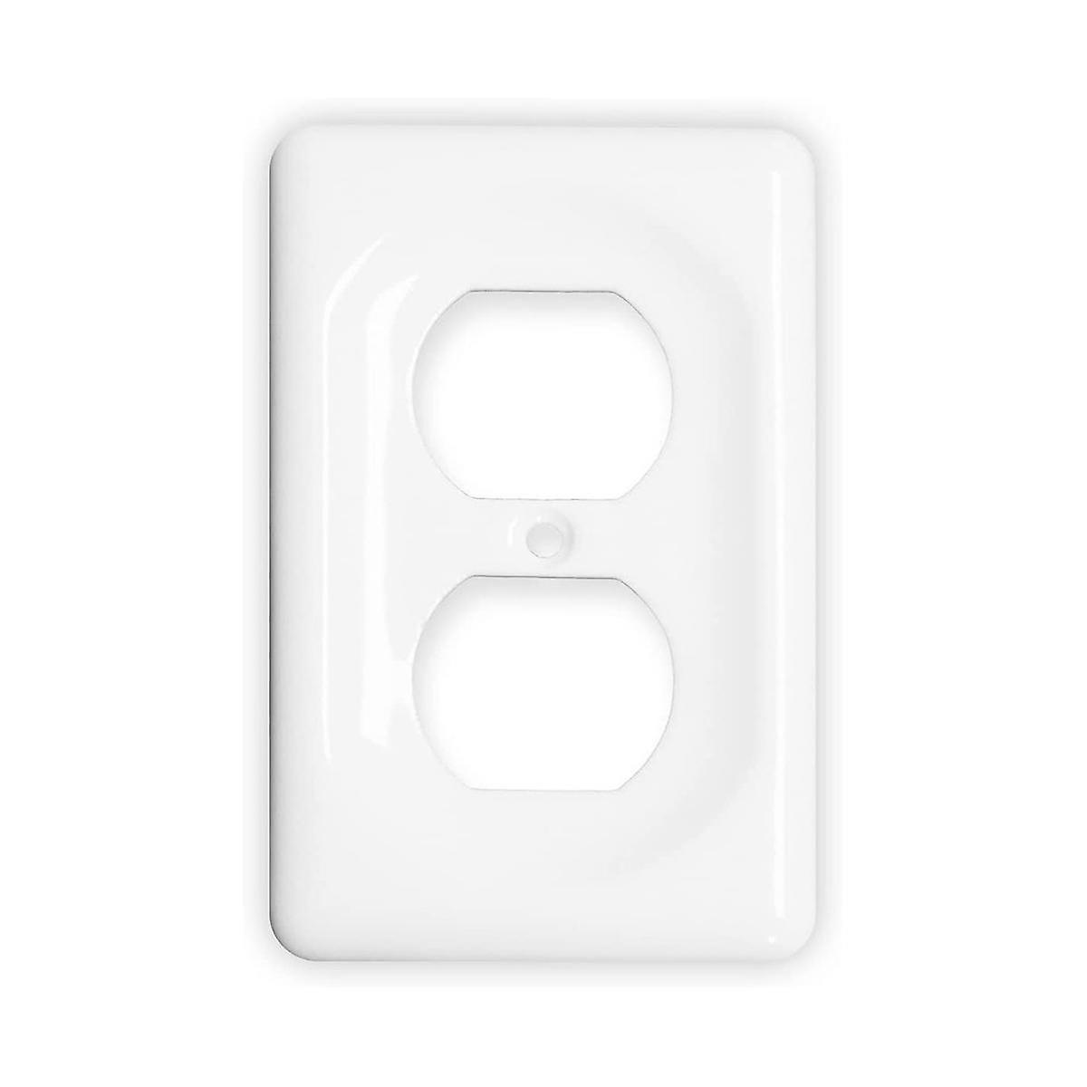 2Pack Ceramic Switch Plates Outlet Covers Switch Plate Cover White (Single Duplex)