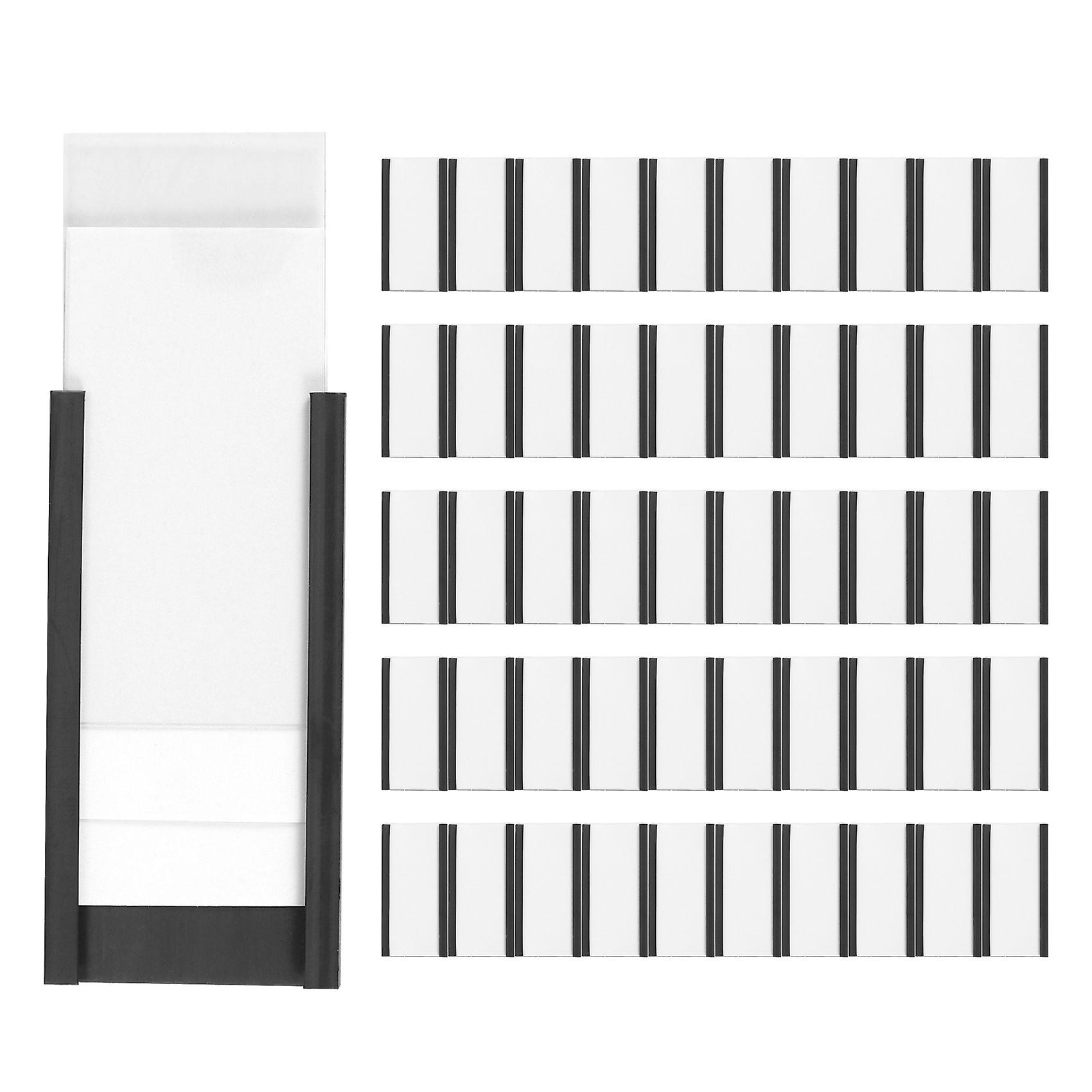50Pcs Magnetic Label Holders with Magnetic Data Card Holders with Clear Plastic Protectors for Meta