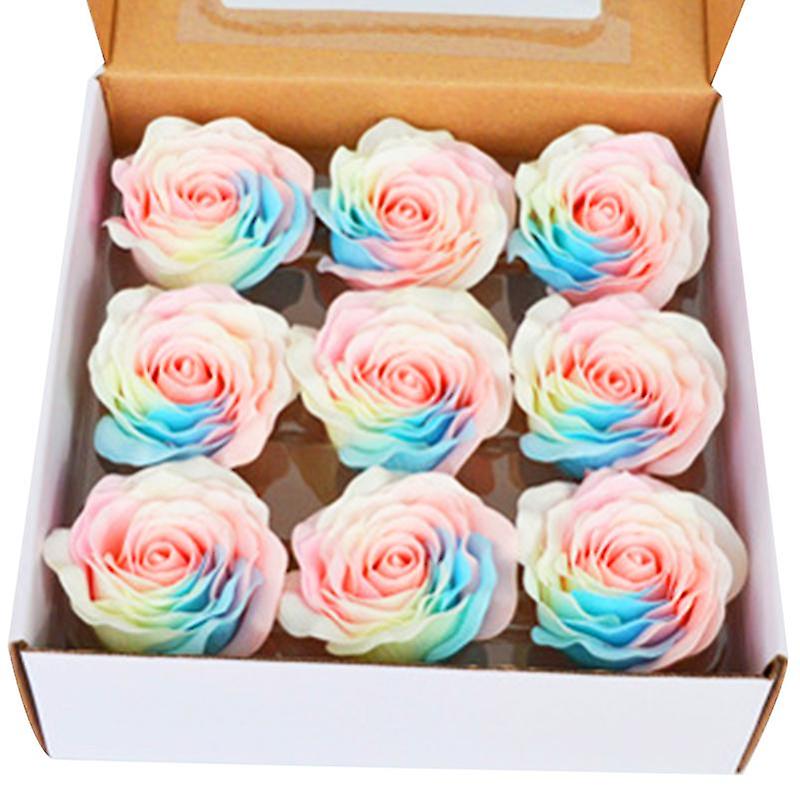 9Pcs/Box Luminous Soap Rose Flower Delicate Texture Essential Valentine's Day Scented Flowers Soap H