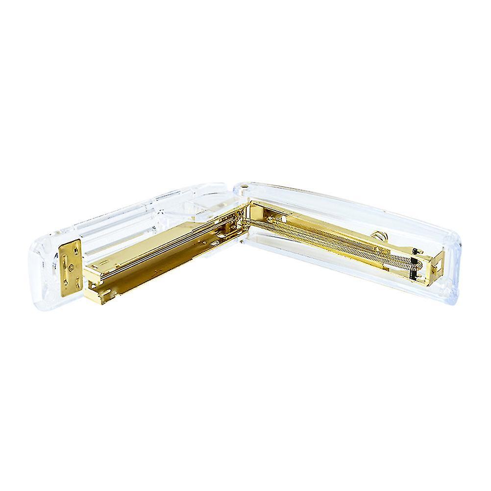 1pc Stapler Chic Stylish Clear Book Stitcher Office Stapler Transparent Plastic Stapler Cute Househo