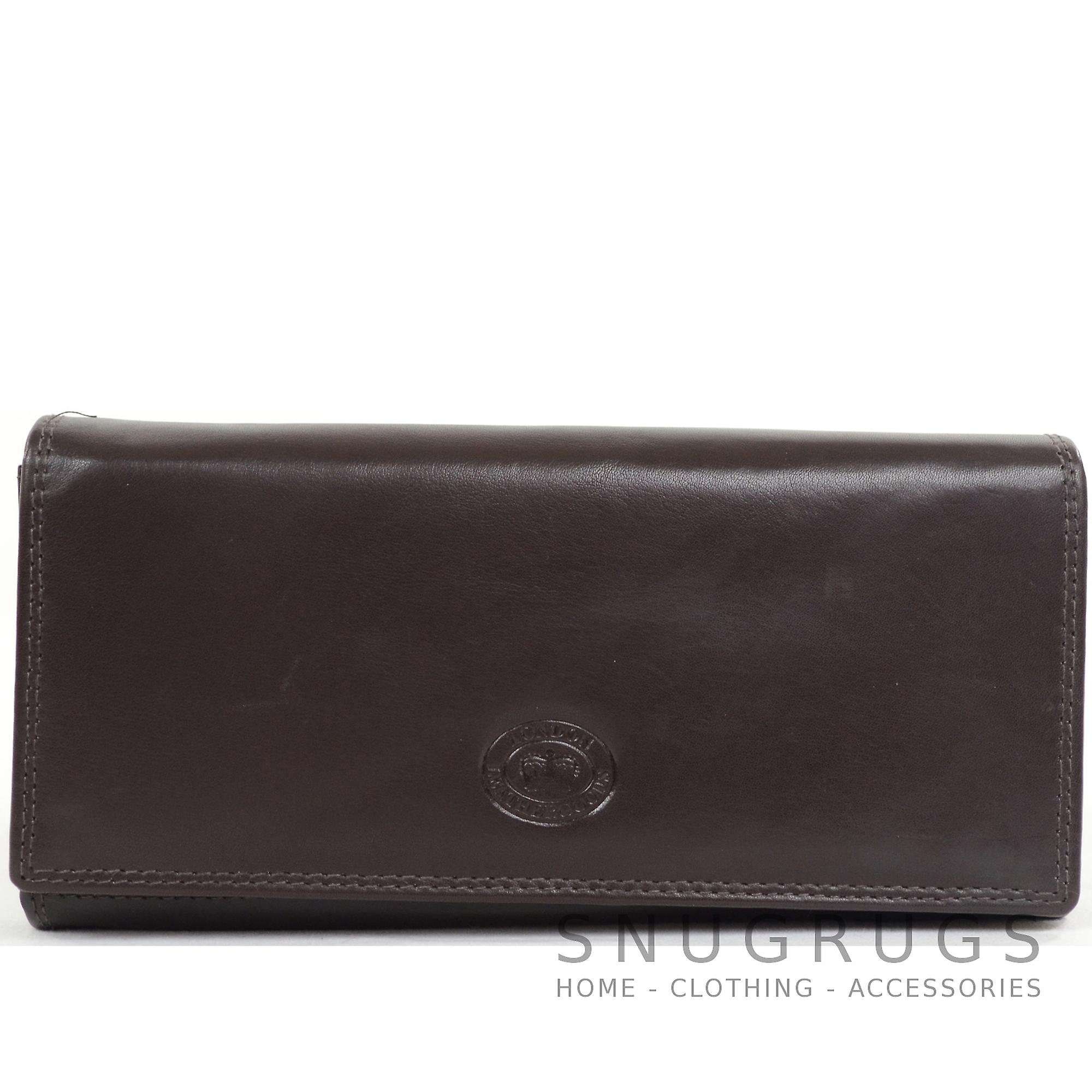 Ladies / Womens Large Soft Leather Matinee / Clutch Purse - Dark Brown