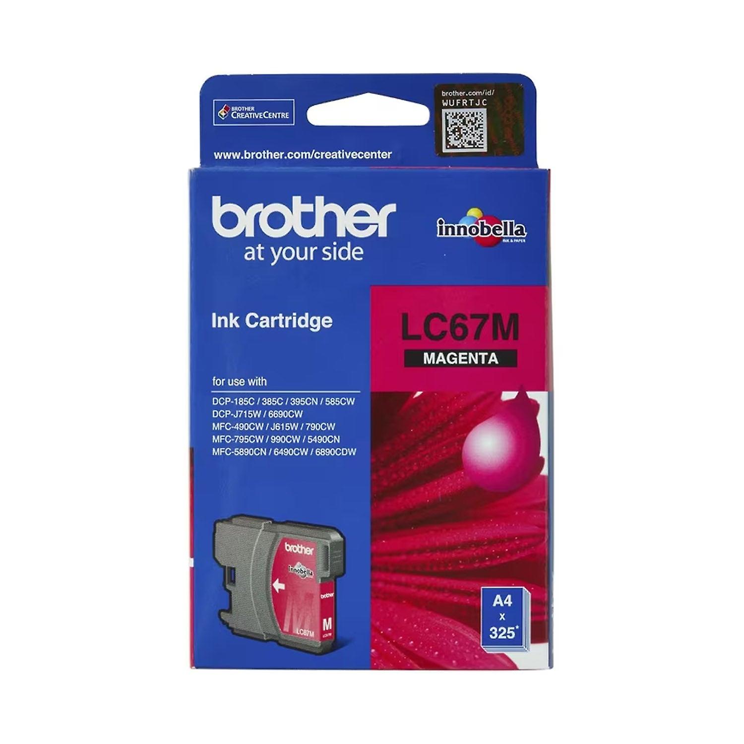Brother Lc67 Magenta Ink Cartridge Toner Lc-67m