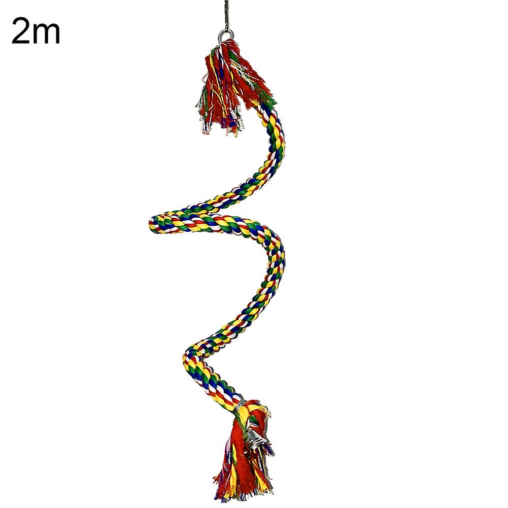 ZHOUBA Pet Bird Parrot Elastic Cotton Rope Hanging Climbing Swing Stand Perch Chew Toy