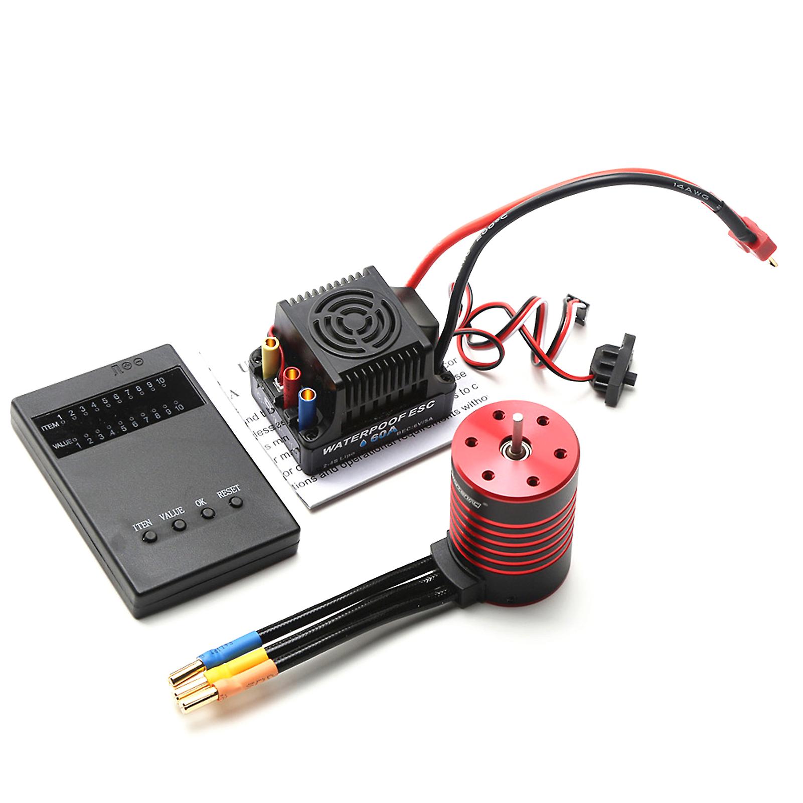 3650 Brushless Motor 2300kv Waterproof Motor 60a Esc T Plug Programming Card