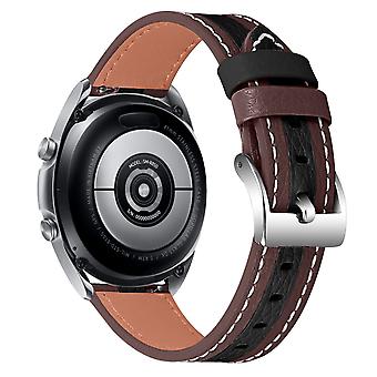 For Honor MagicWatch2 42mm Stitching Line Splicing Design Top Layer Cowhide Watch Strap (20mm)