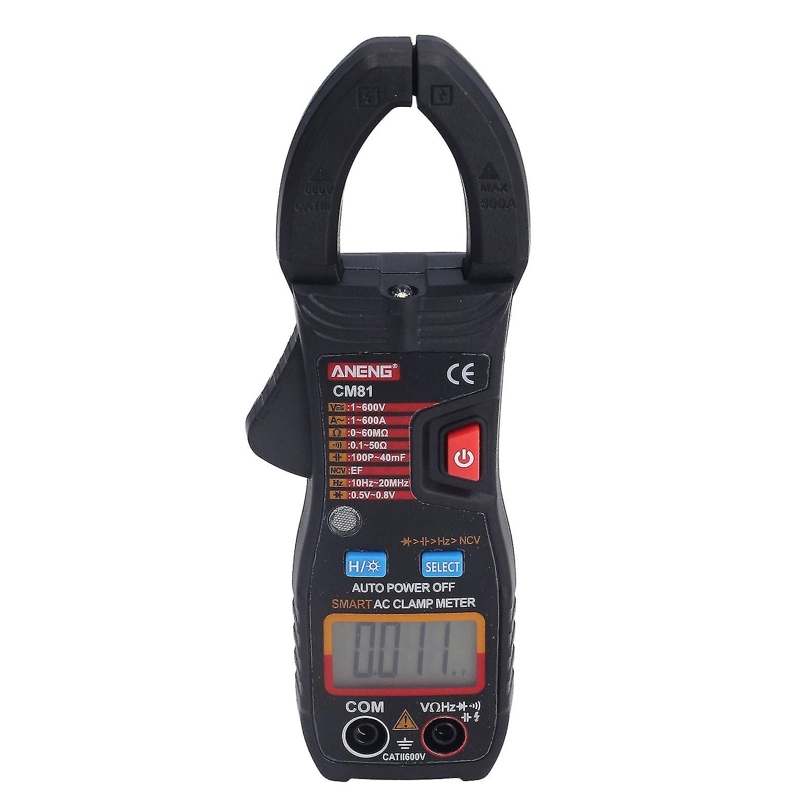 Digital Clamp Meter Handheld AC/DC Tester 218g Black Backlight