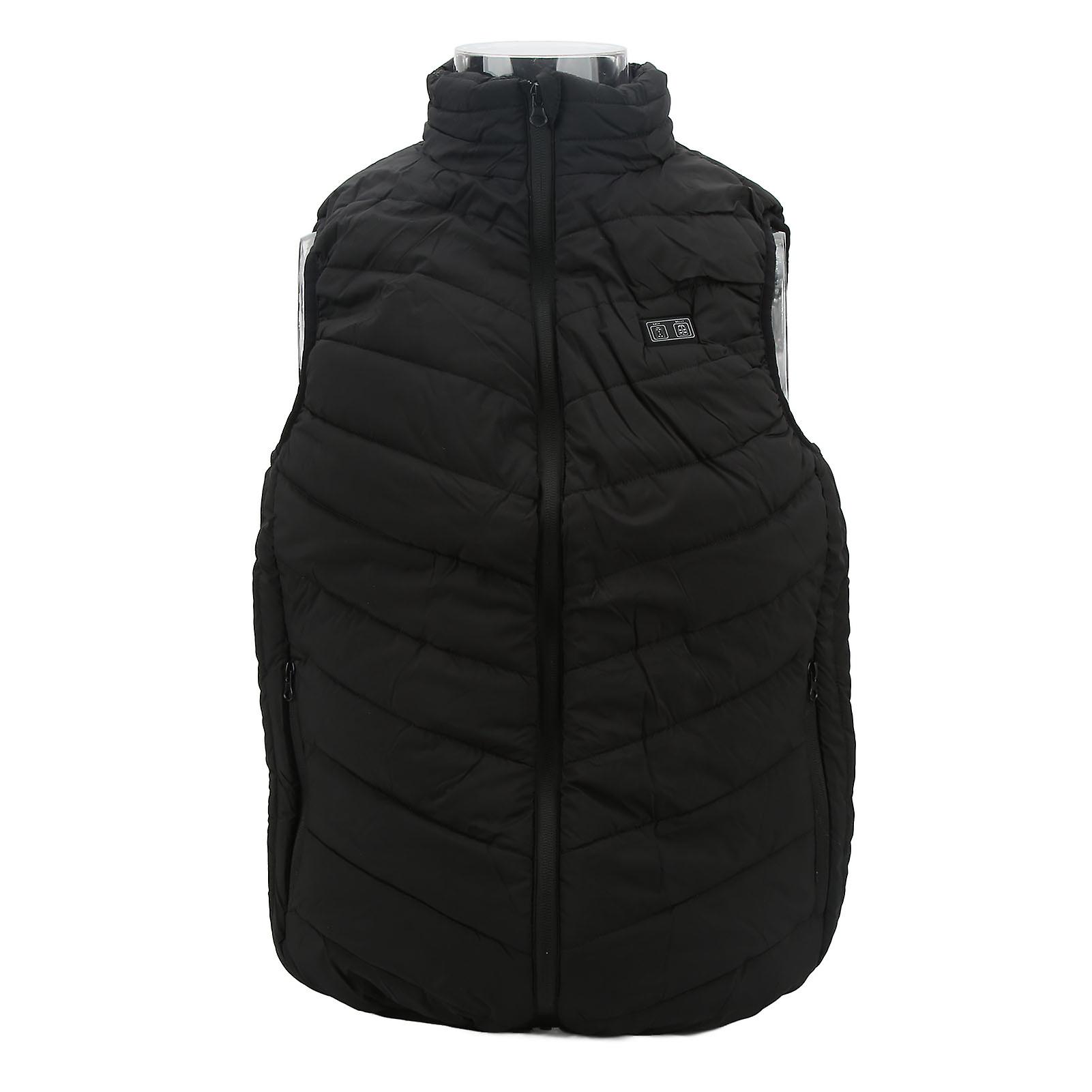 Lightweight Electric Heated Vest with 3 Temperature Levels, USB Powered, for Men and Women, Black, Size XXXXL