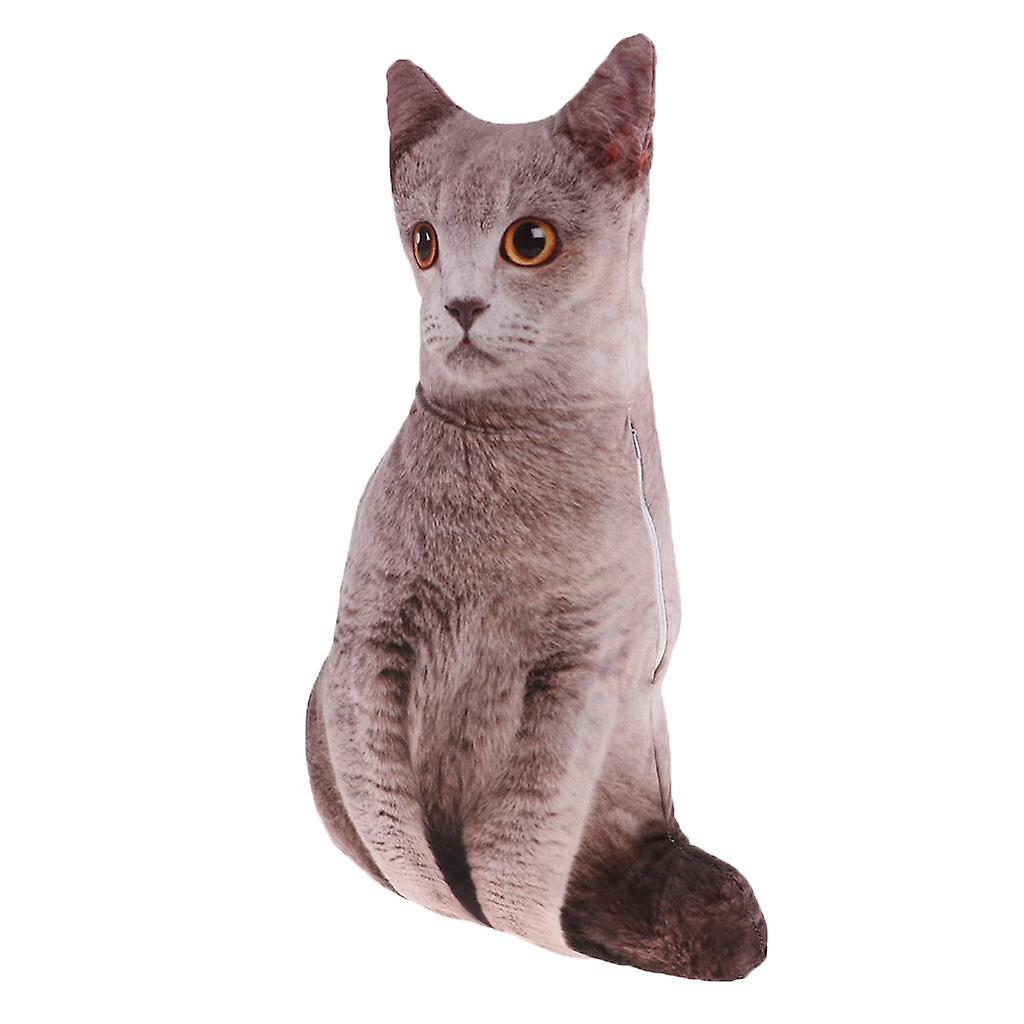 Soft Hugging Cushion Bed Sofa Headrest Kids Stuffed Cat Toy Gray