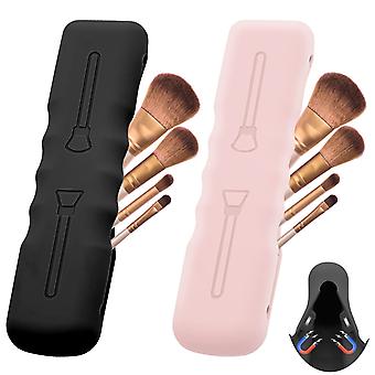 2Pack Make-up-Pinselhalter Silikon, Reise-Make-up-Pinsel Fall Taschen-Organizer niedliche weiche tragbare Kosmetikpinselhalter.