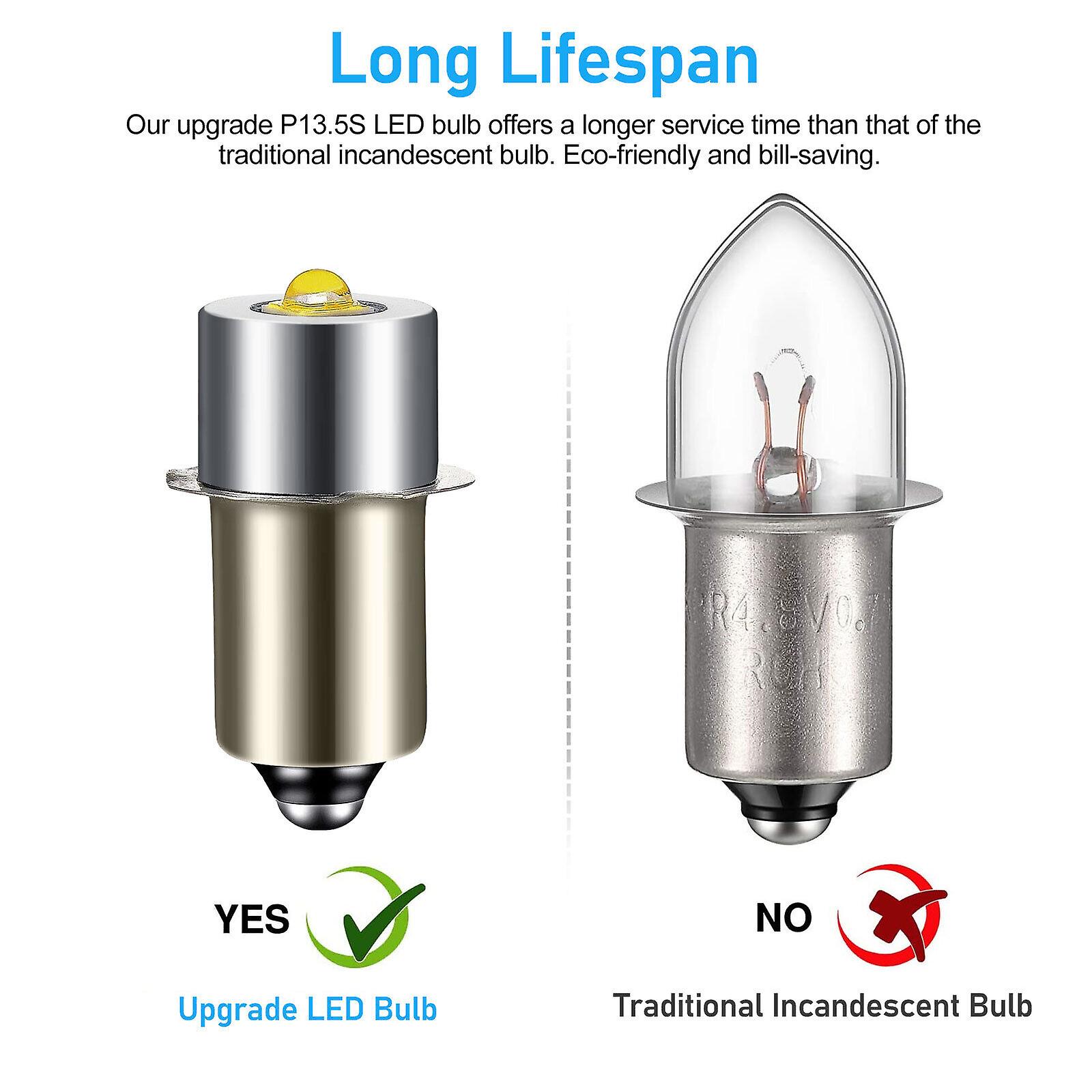 Ampoule LED P13.5S 6V Blanc - Remplacement Pour Lampe Maglite, Camping, Vélo