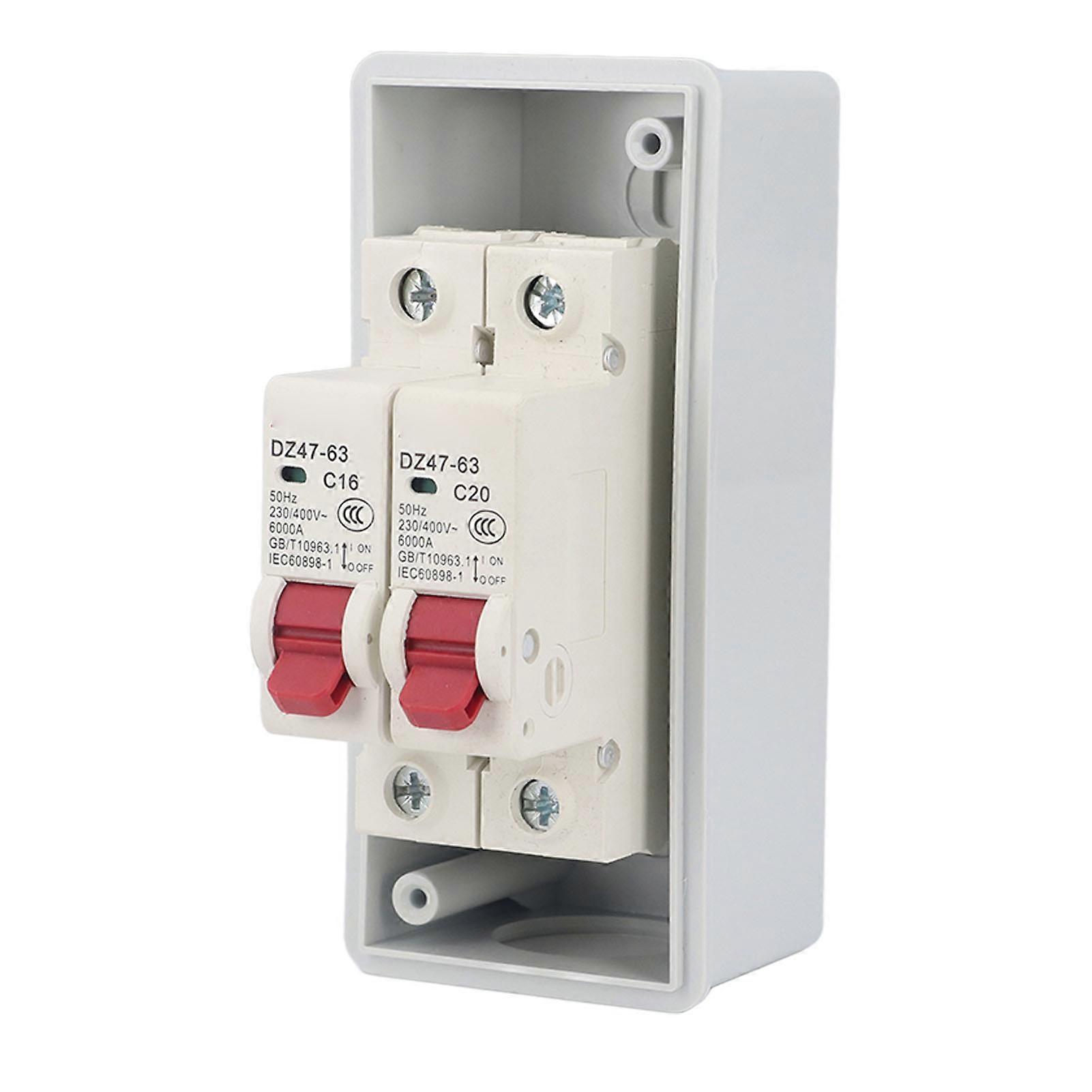 SG Outdoor Waterproof Distribution Box Power Circuit Breaker MCB C Type 2 Way AC 230V 400V