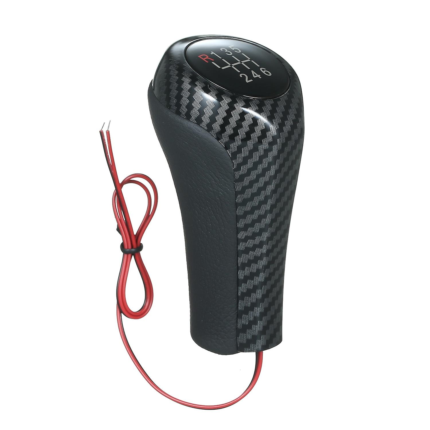 LED Gear Shift Knob Carbon Fiber Stick Head Lever Handle 6 Speed Replacement for BMW 1 3 5 6 Series