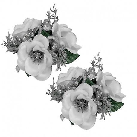 Candle Rings 2-pack for chandeliers in white, silver and green from Swerox
