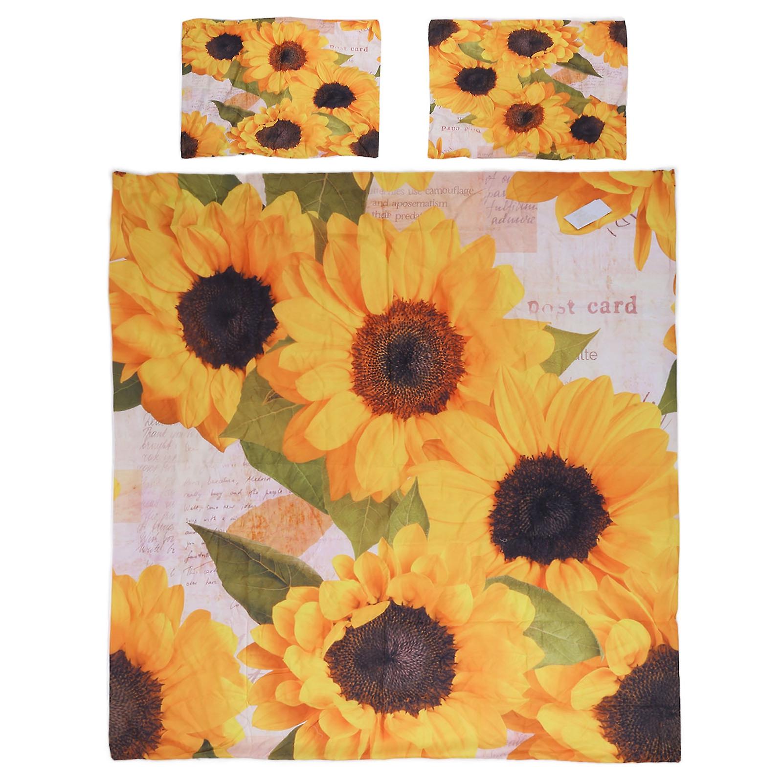 3PCS\/Set Flower Pattern Quilt Cover with Pillowcase Bedding Set for Bedroom Supplies220x240cm
