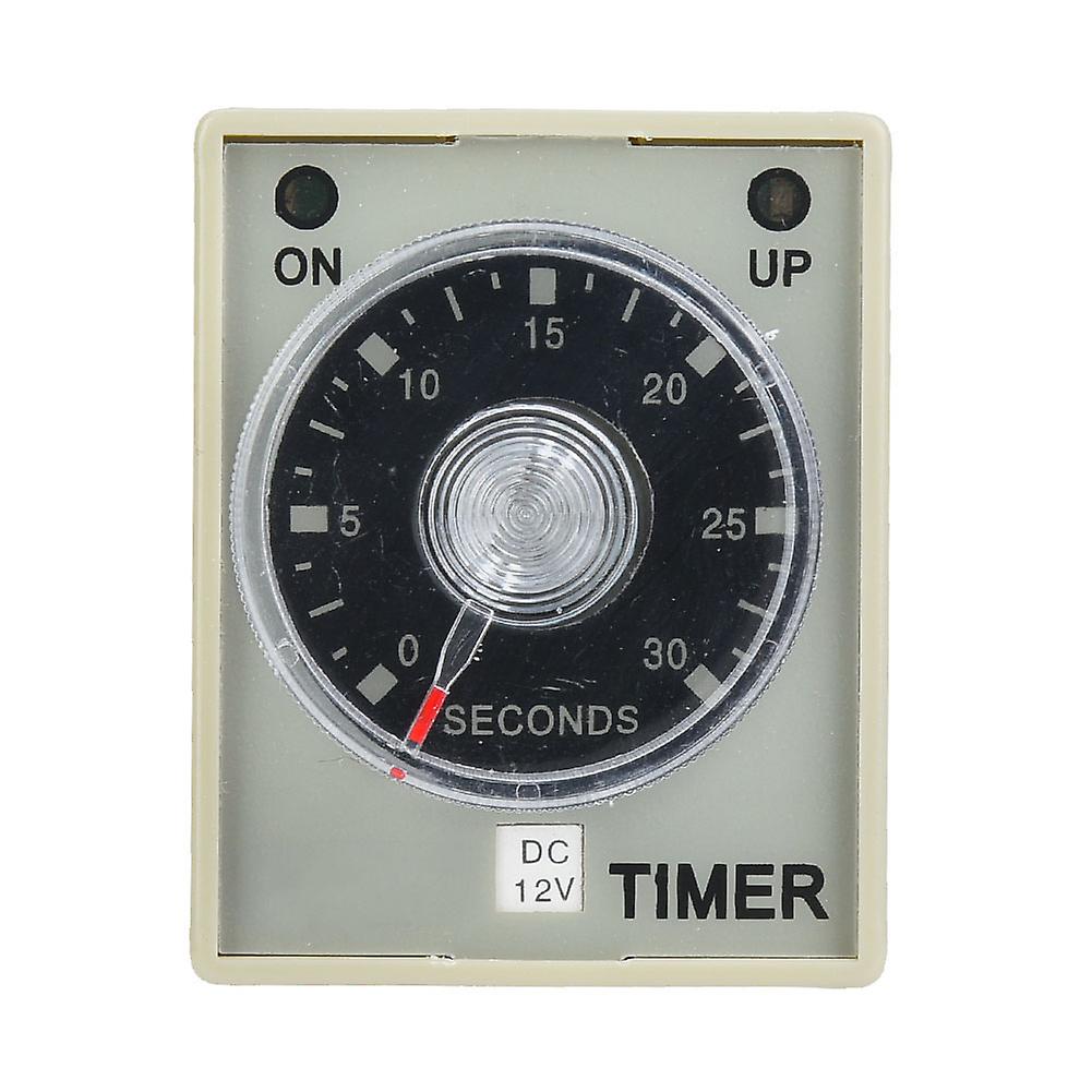 30S Time Relay 8 Pins Timer DC12V 35mm Din Rail Mount for Industrial Automation Control System and Equipment