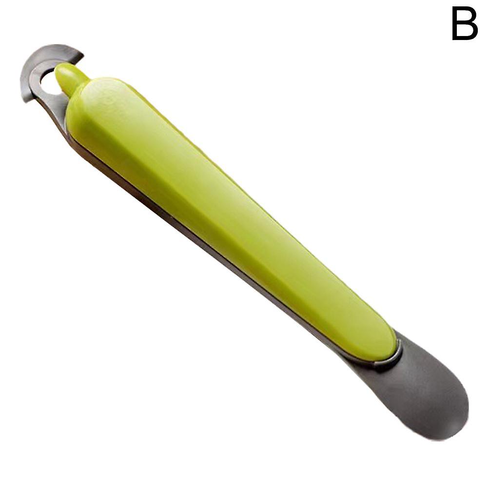 Green 1pcs(B)$ Kitchen multifunctional portable 420 stainless steel orange peeler household fruit peeler jelly express box opener
