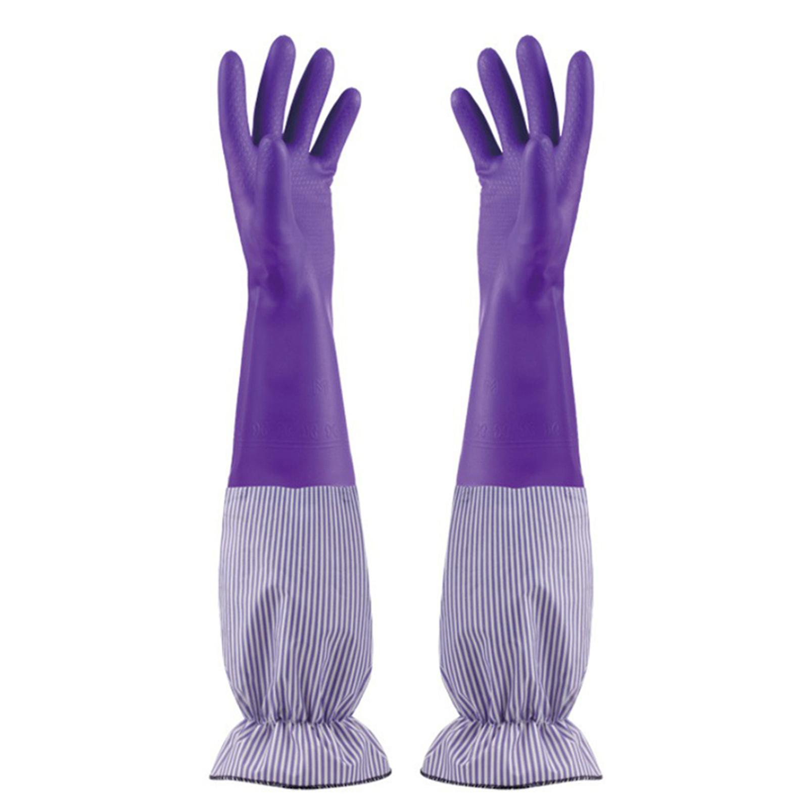 Cleaning Gloves Waterproof Durable Plush Thickened Latex Rubber for Laundry Kitchen Household Cleaning