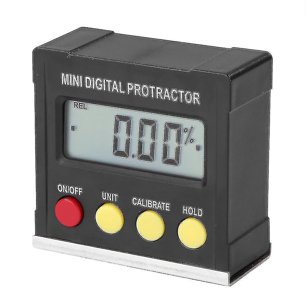 Black 360 Mini Digital Protractor Inclinometer Electronic Level Box Magnetic Base Measuring Tools