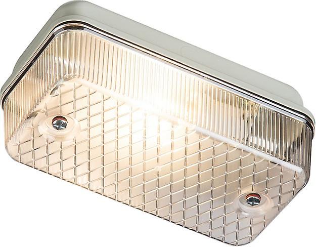 Bulkhead with Clear Prismatic Diffuser and Aluminium Base, 230V IP65 100W