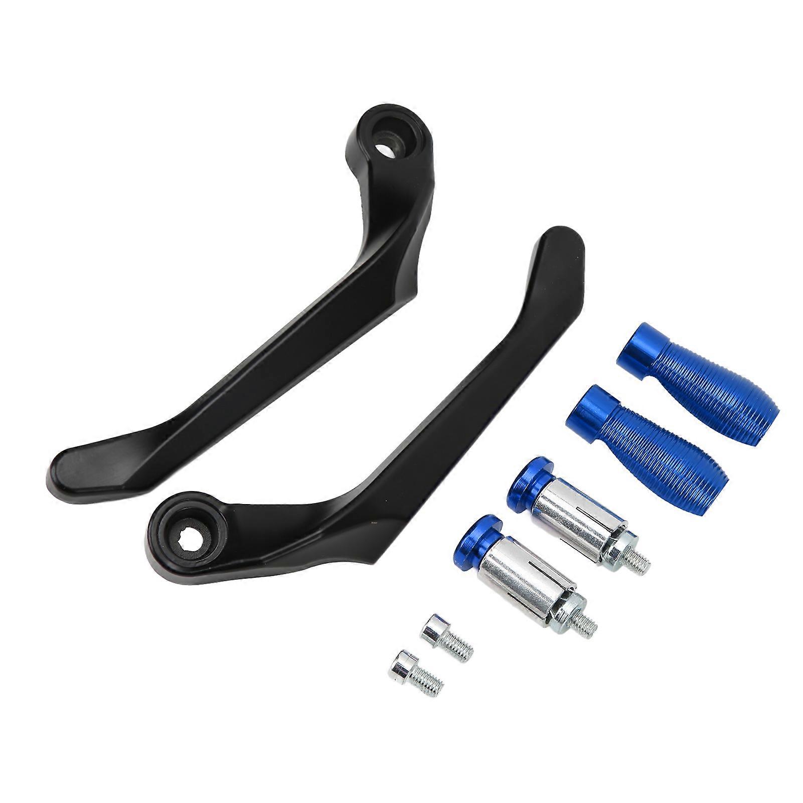 Ensemble de 2 protections de leviers de frein et d'embrayage pour moto, en alliage d'aluminium, pour guidon de VTT, bleu