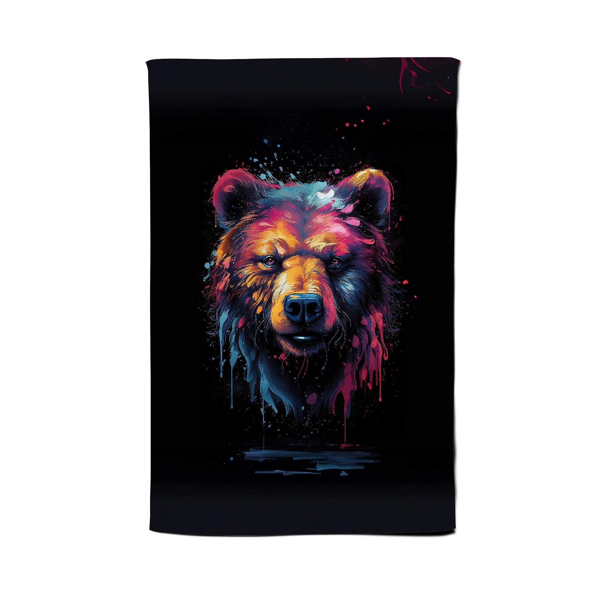 Splashart Bear Face Tea Towel