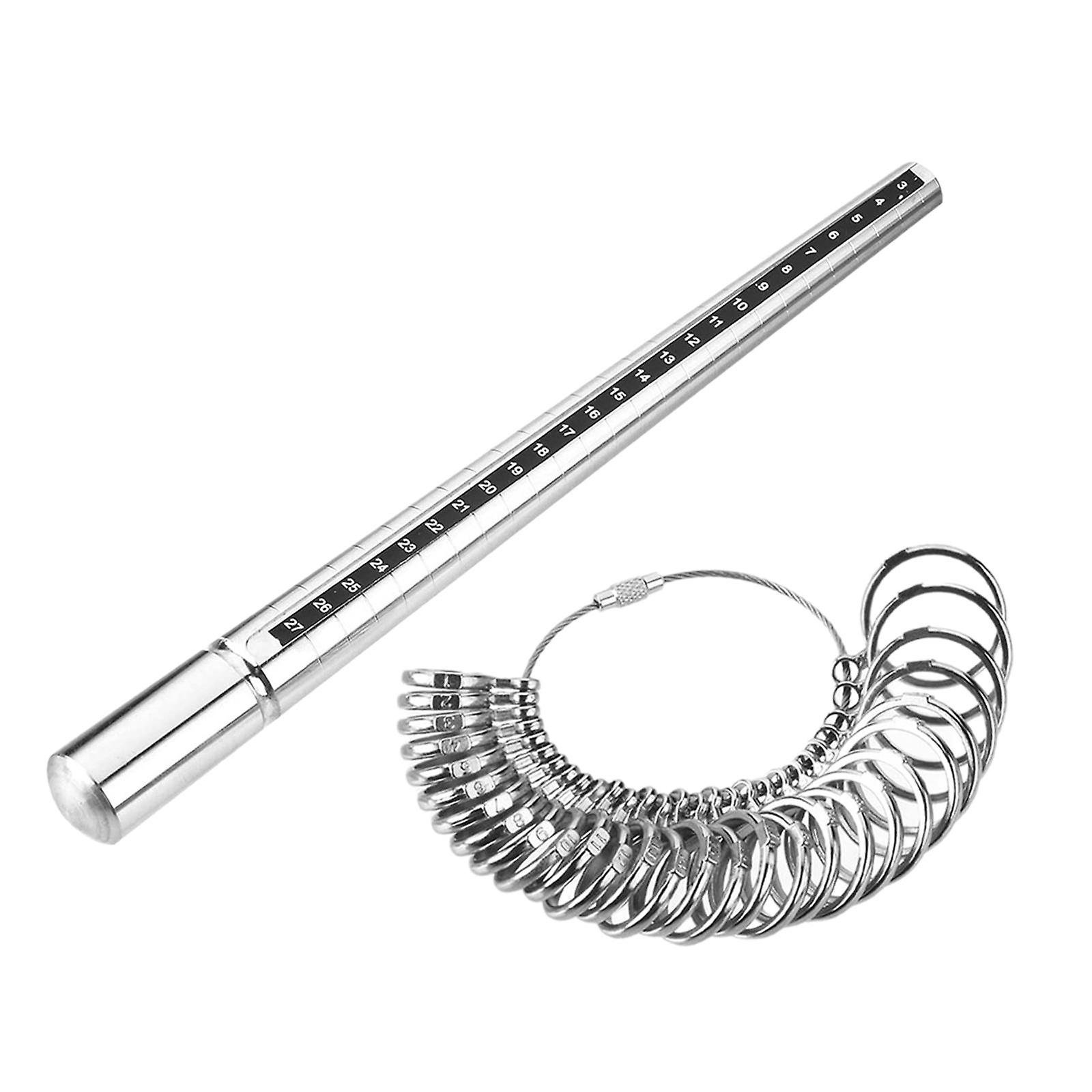 Ring Mandrel Sizer Tool Easy to Use Aluminum Alloy Ring Sizer Measuring Tool