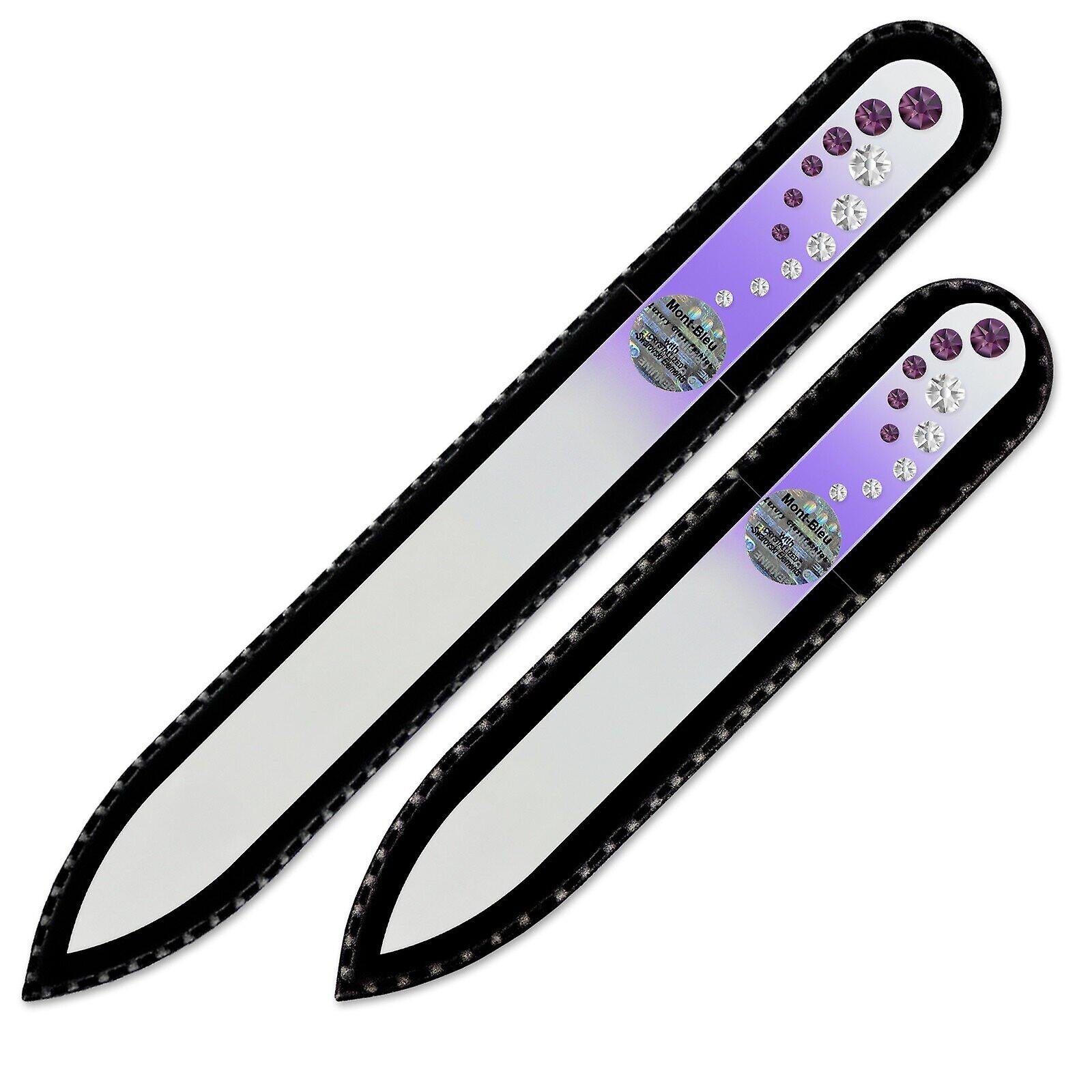 2-piece Nail File Set with Crystals for Women COC-MS - Amethyst - Crystal