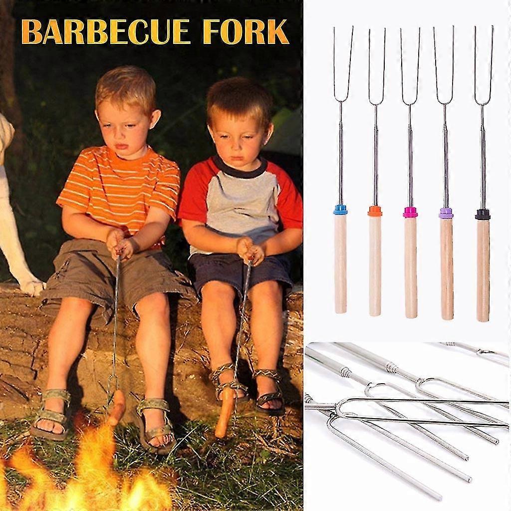 Stainless Steel Bbq Marshmallow Roasting Sticks Extending Roaster Telescoping