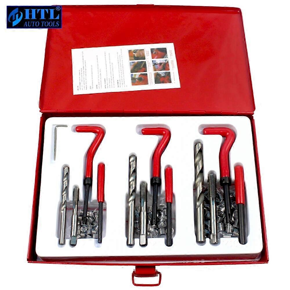 88Pc Thread Repair Kit Set Rethread M6 M8 M10 Damaged Threads Garage Tool No.22644