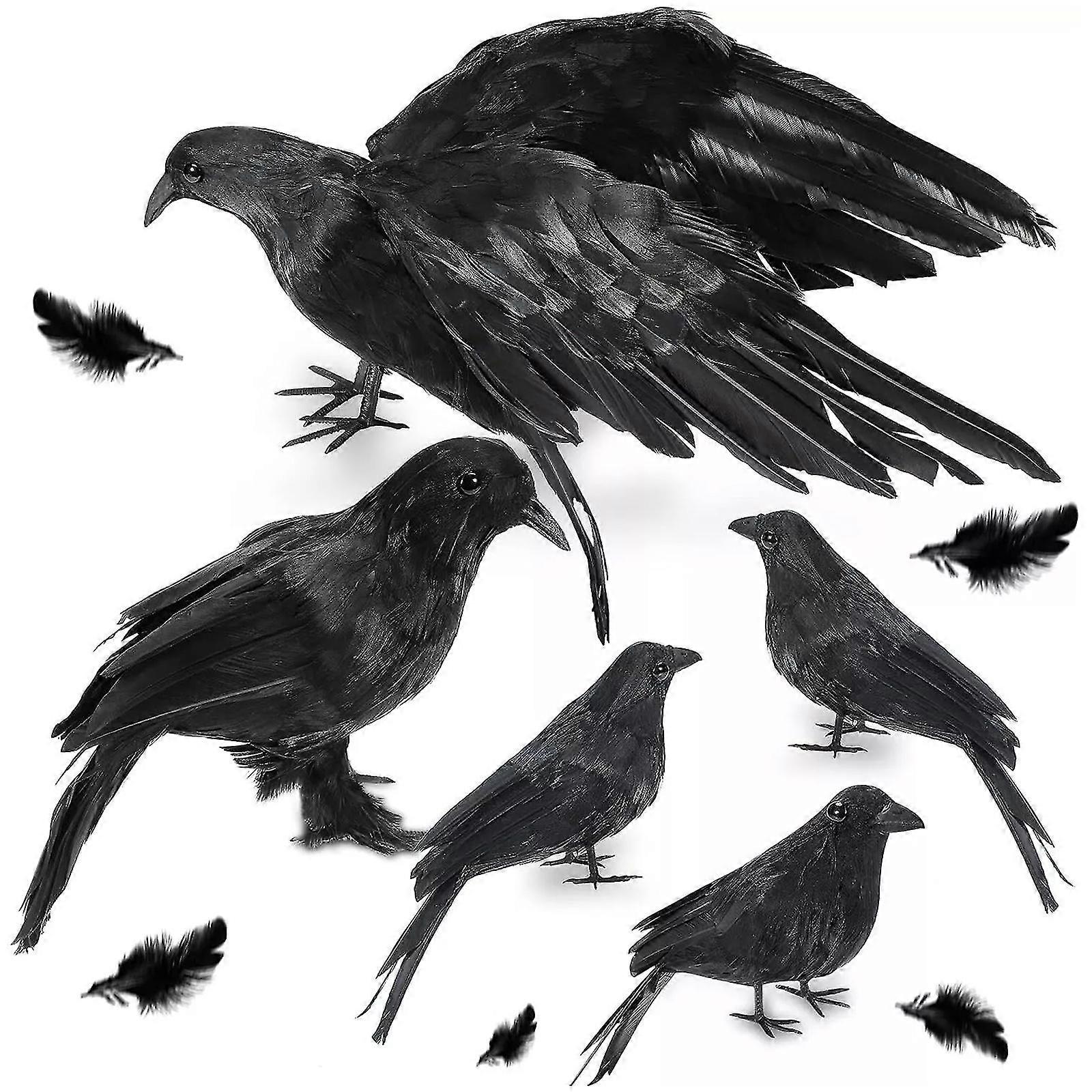 Realistic Crows Lifesize Extra Large Handmade Black Feathered Crow Halloween Crow Decorations