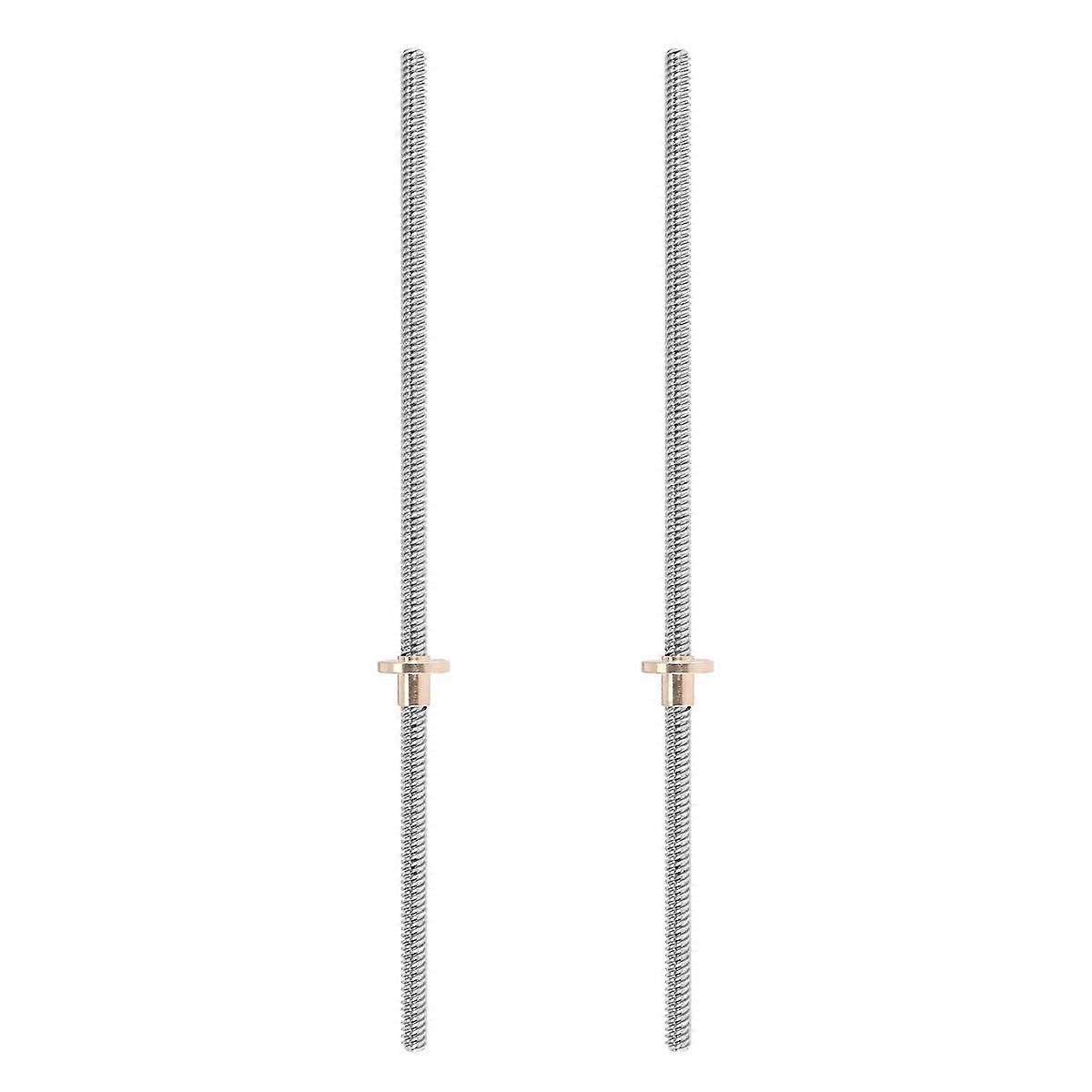 2Pcs 300mm 8mm T8 Threaded Rod Lead Screw with T8 Nut for 3D Printer Machine Z Axis (300mm)