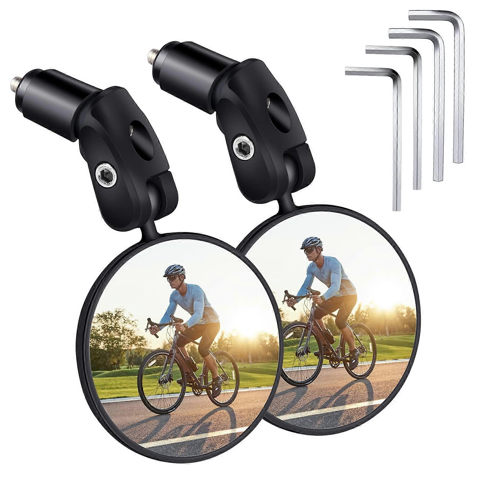 Bicycle mirror, pack of 2, HD 360 rotatable and foldable bicycle rear view mirror, universal bicycle mirror, wide angle bicycle mirror, bicycle rear v