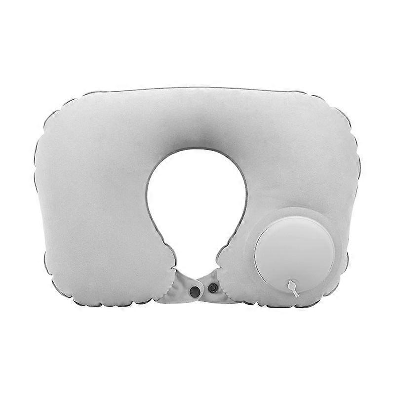 Soft Comfortable Travel Pillow Flocking Press Automatic Inflatable U-shaped Office Portable