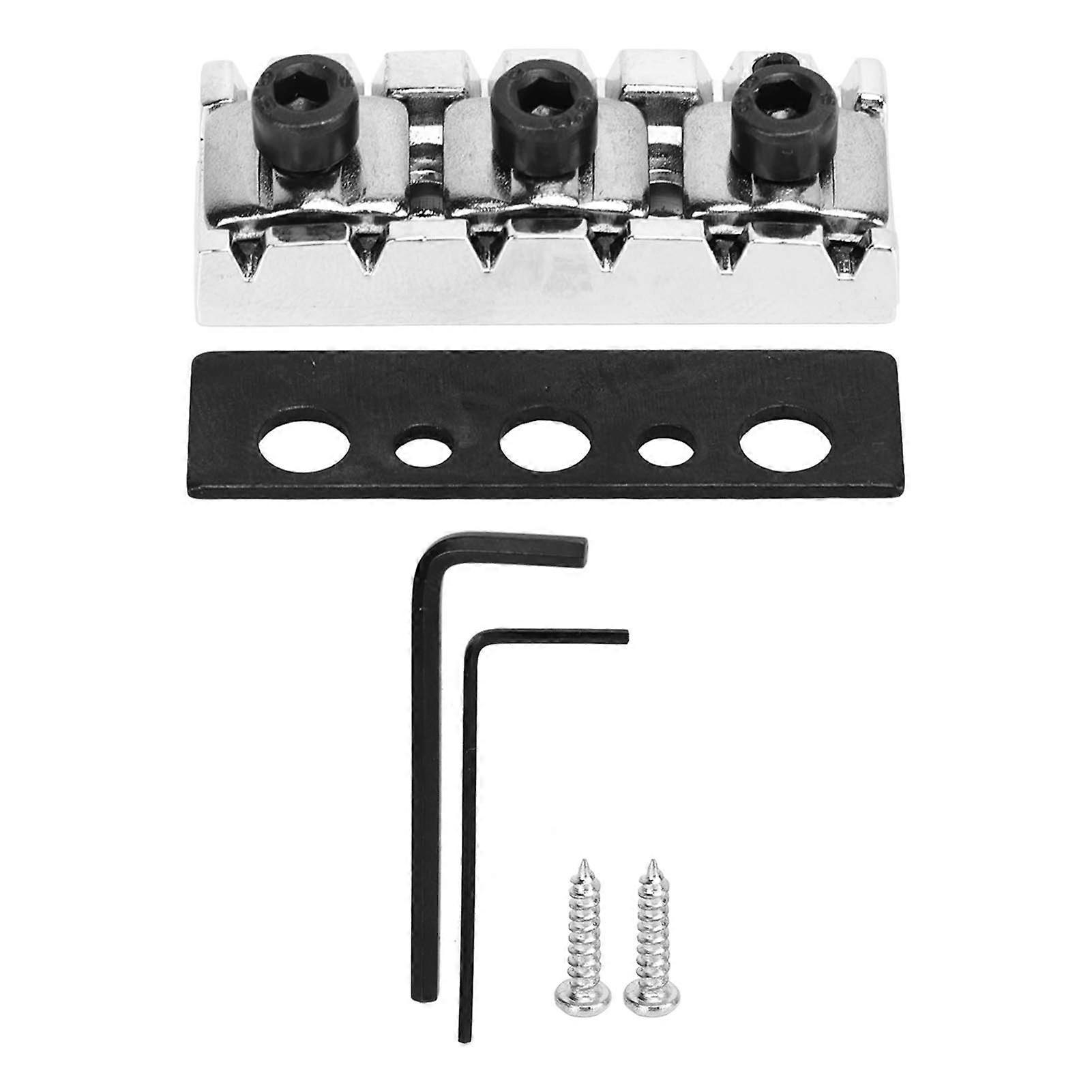 7 String Electric Guitar String Locking Nut Adjusting Height Electric Guitar Locking Nut 42.5mm Silver