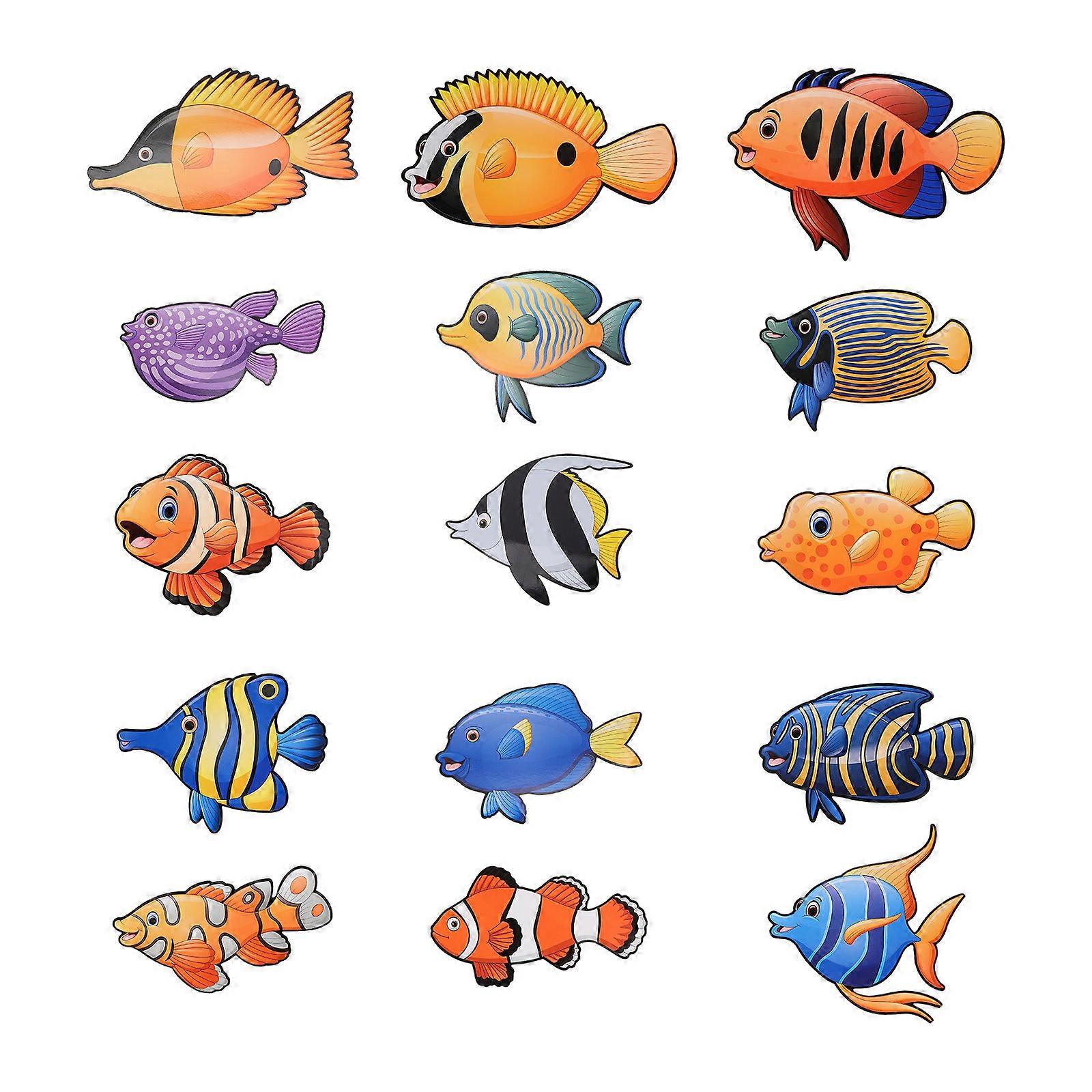 3 Sets of Creative Tropical Fish Themed Paper Cut Decorations Classroom Paper Adorns