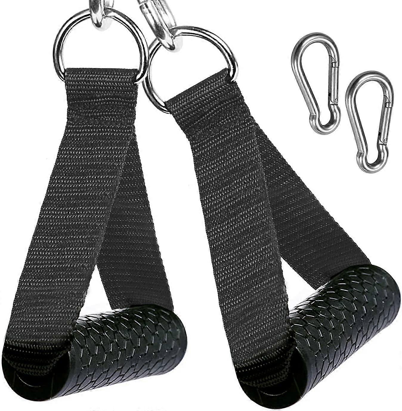 Resistance Handles Pull Handle Strength Training Accessory, 2 Pieces Pull Handle Strength Training with 2 Pieces Carabiners for Smith Machine Multi St