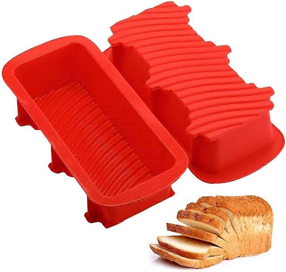 2Pcs Silicone Rectangle Bread Mold Toast Bread, Rectangular Shape Bread Box