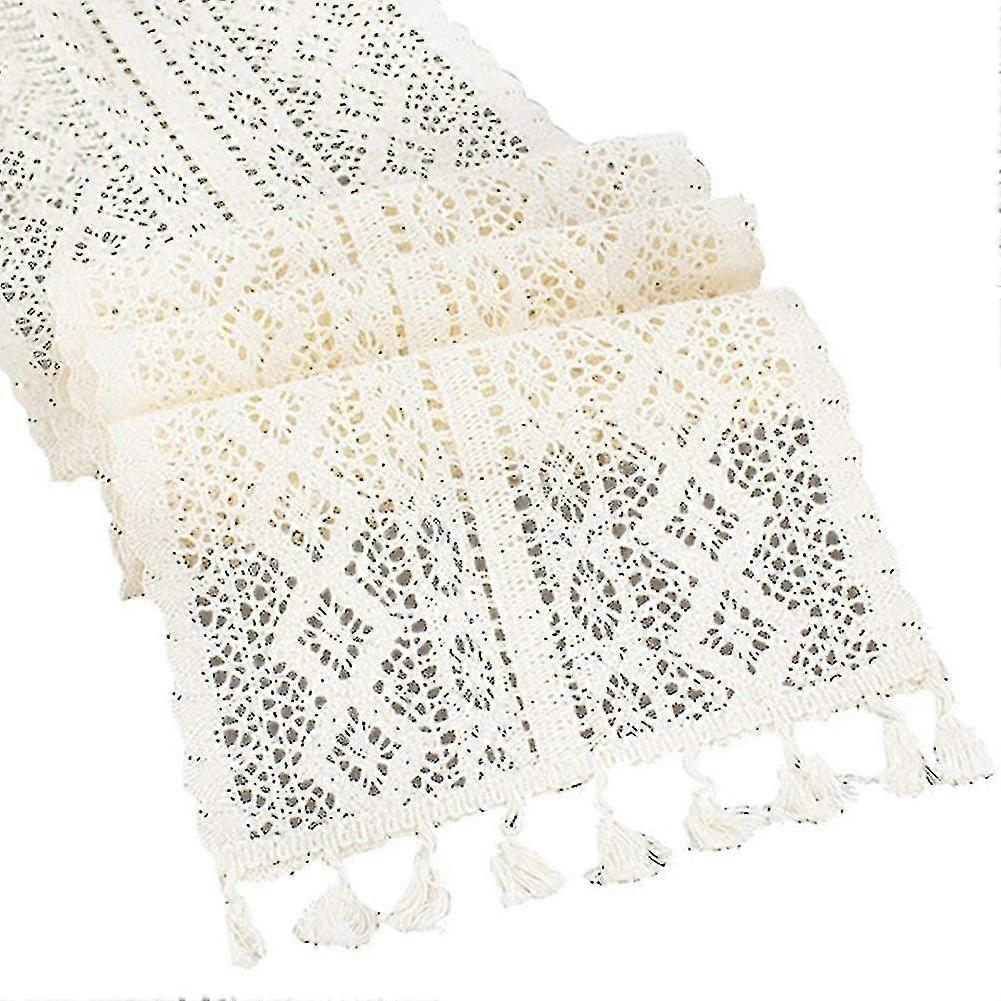 Macrame Table Runner, corredor de mesa com Tassels (24x160cm)
