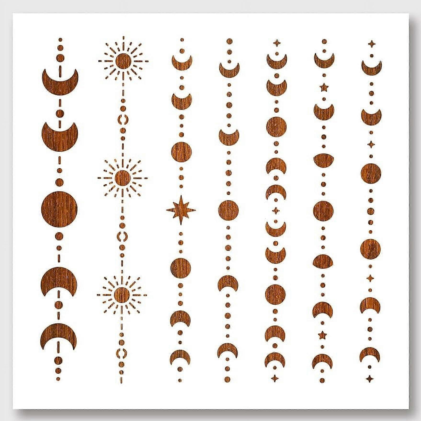 1PC Moon Stars Painting Stencils Templates Reusable for Painting on Fabric Walls 11.811.8 Inch