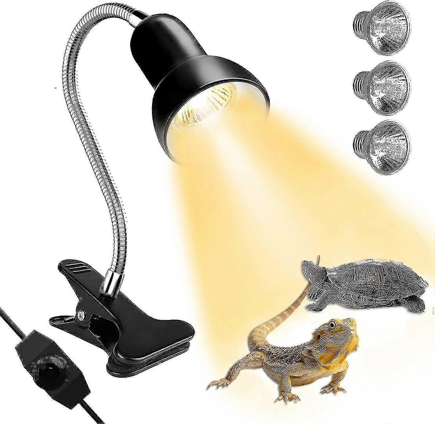2024 Tortoise Heat Lamp Basking Light For Reptiles 25w+50w Uva Uvb Heat Spotlight