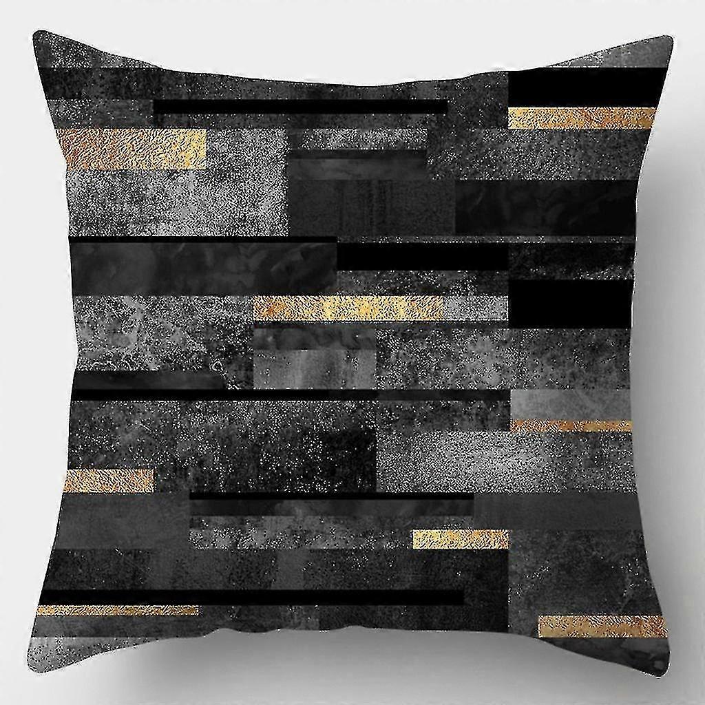 Black Gold Color Pillowcase 45cmx45cm Square Sofa Pillow Jb5-2