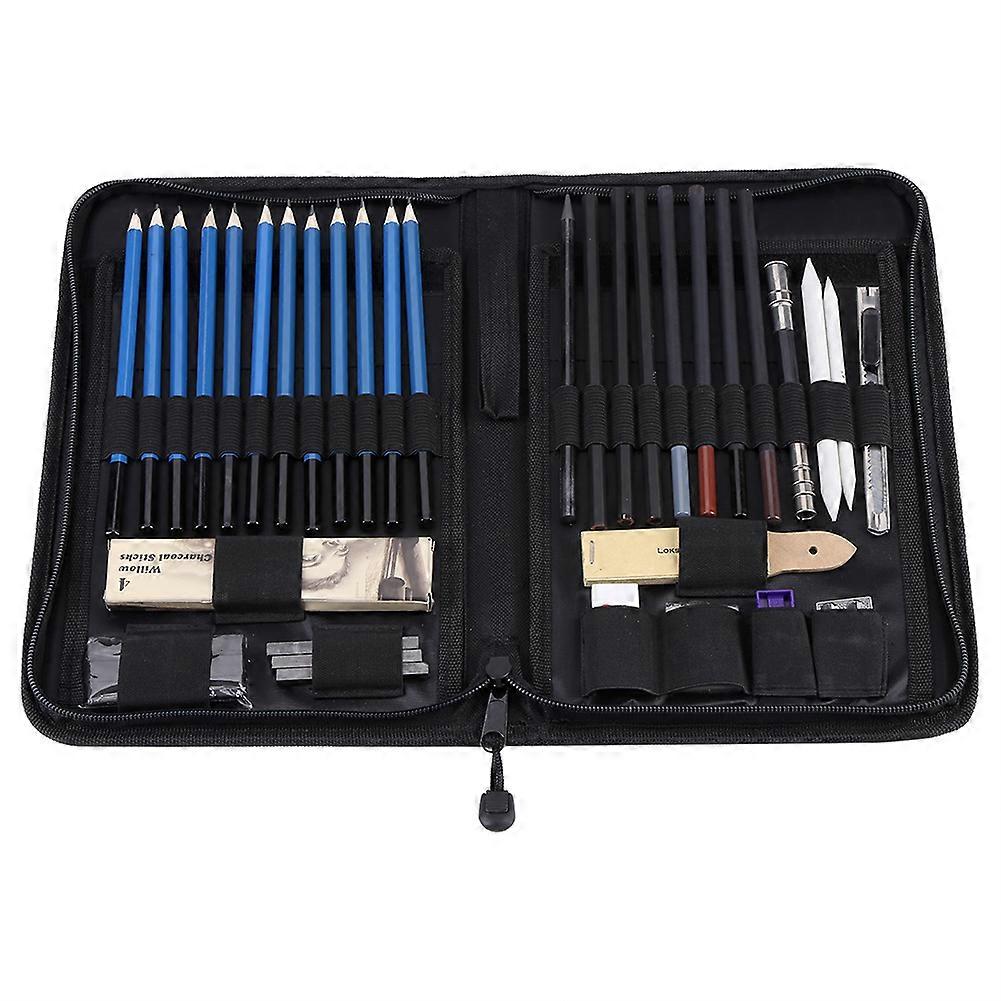 40PCS Professional Sketching Drawing Pencils Kit Set Art Supplies Students Painting Tool
