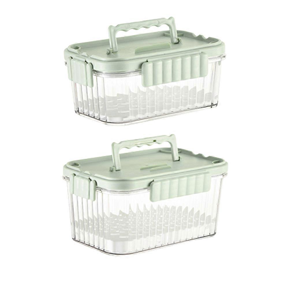 550ml/1500ml Ice Box Crisper with Handle Portable Reusable Small Containers for Picnic Camping