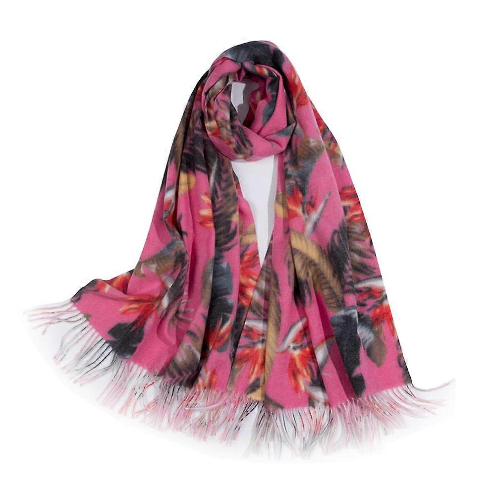 Tassel Scarf for Women Vintage Ladies Warm Scarves Printed Long Muffler All-Match Shawl