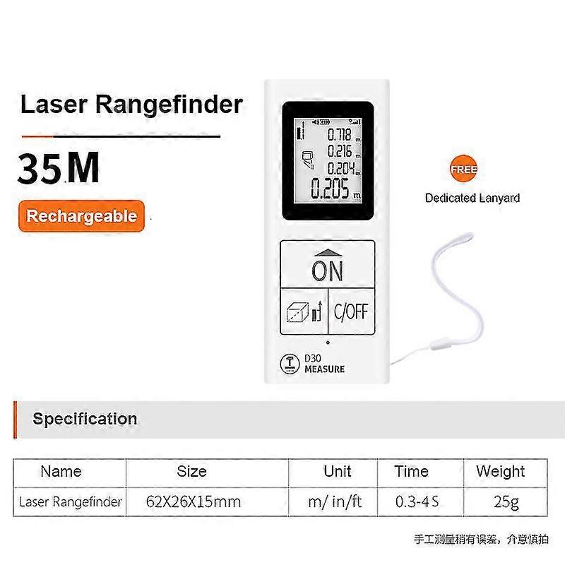 Laser Tape Measure Laser Rangefinder Tools pour Construction Meter Mini infrarouge Electronic Distance Measurement Instrument