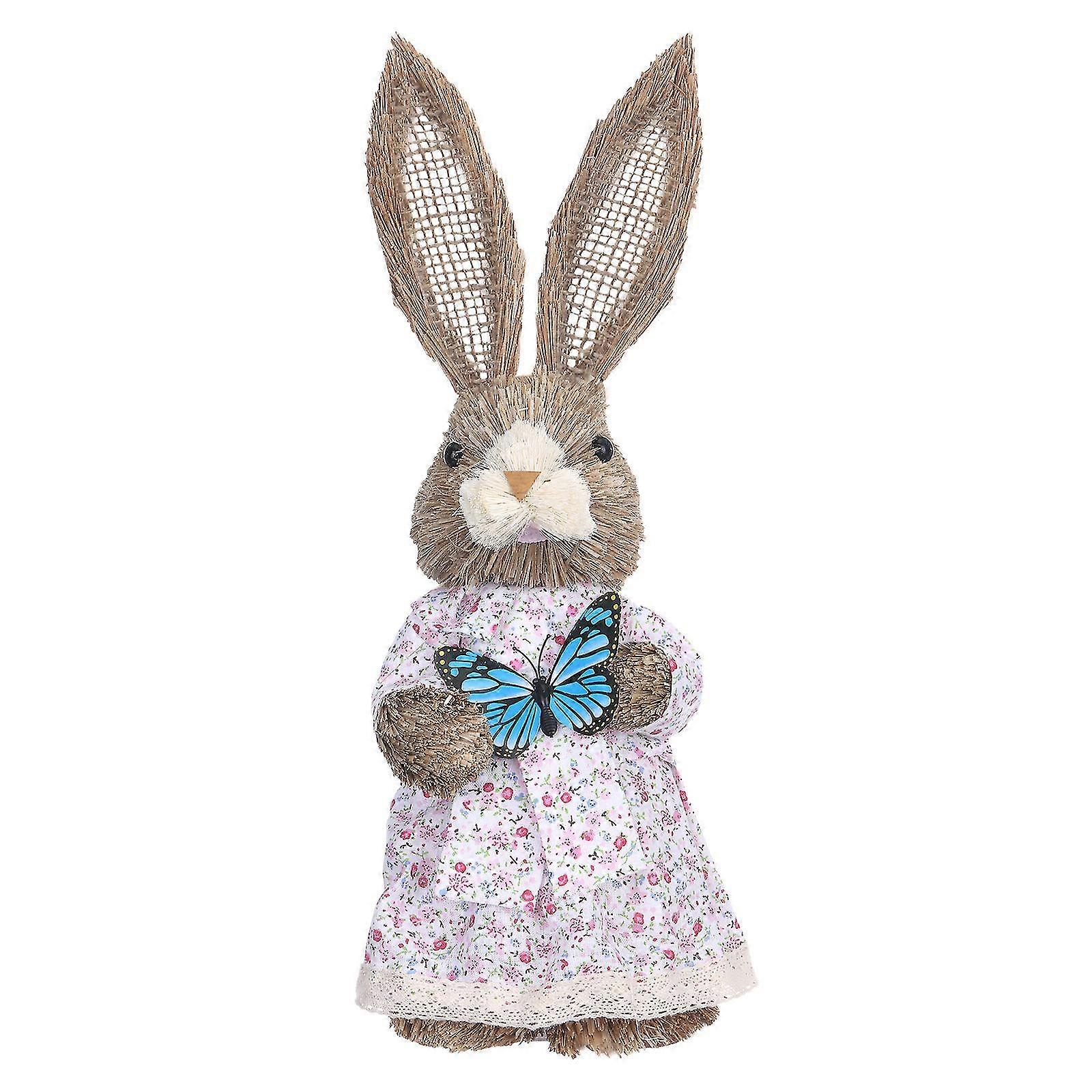 Easter Simulation Bunny Home Garden Bunny Decoration Creative Straw Bunny
