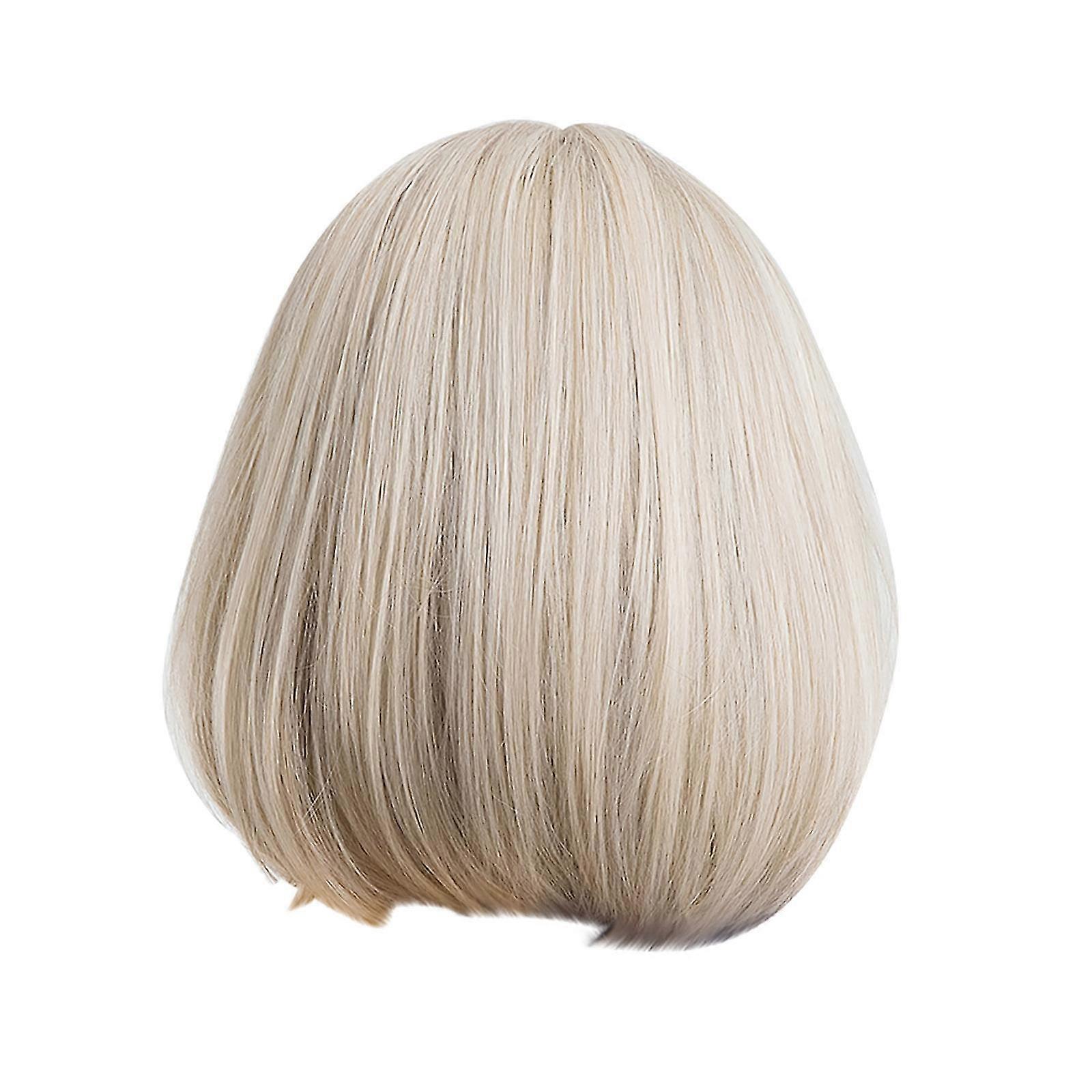 High Temperature Silk Rice White Bob Head Rose Net Wig